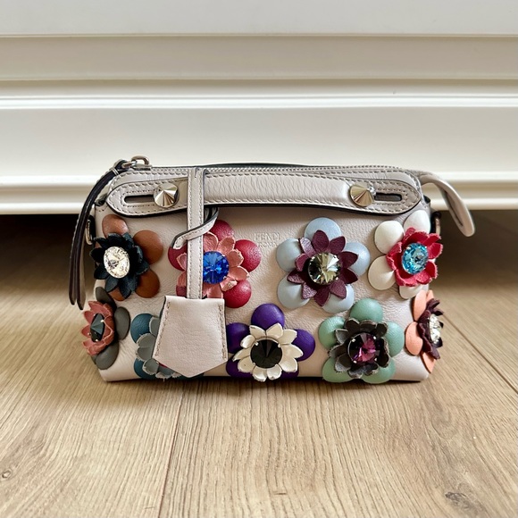 Fendi By The Way Mini Limited Edition Floral Embellished Small Boston Bag - Picture 2 of 13
